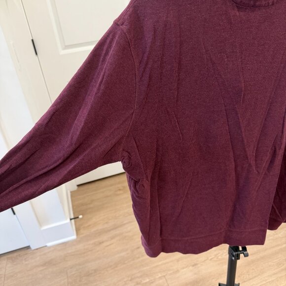Polo Ralph Lauren Cotton Quarter Zip Pullover Sweater Maroon Mens Large - Picture 8 of 10